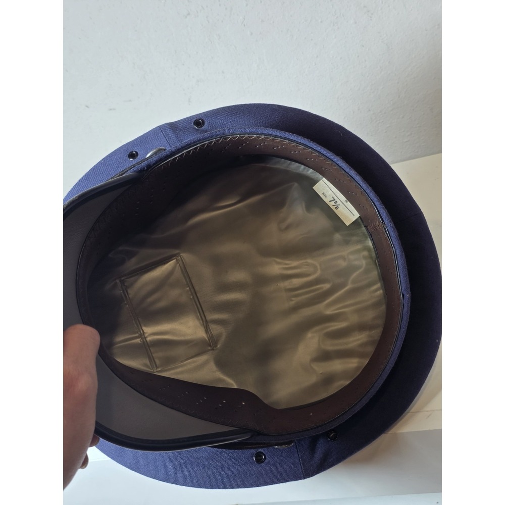 Vintage USAF Air Force Enlisted Service Cap Wire Crown Blue 7 5/8 1950-1970's ? - Picture 6 of 8